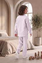 Kids Lavender Linen Co-ord Set | Premium Summer Wear