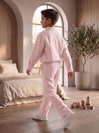 Kids Pink Linen Co-ord Set | Premium Summer Wear