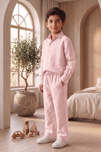 Kids Pink Linen Co-ord Set | Premium Summer Wear