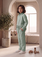 Kids Sage Green Linen Co-ord Set | Premium Summer Wear