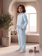 Kids Sky Blue Linen Co-ord Set | Premium Summer Wear