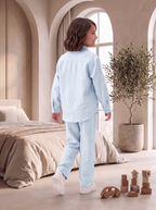 Kids Sky Blue Linen Co-ord Set | Premium Summer Wear