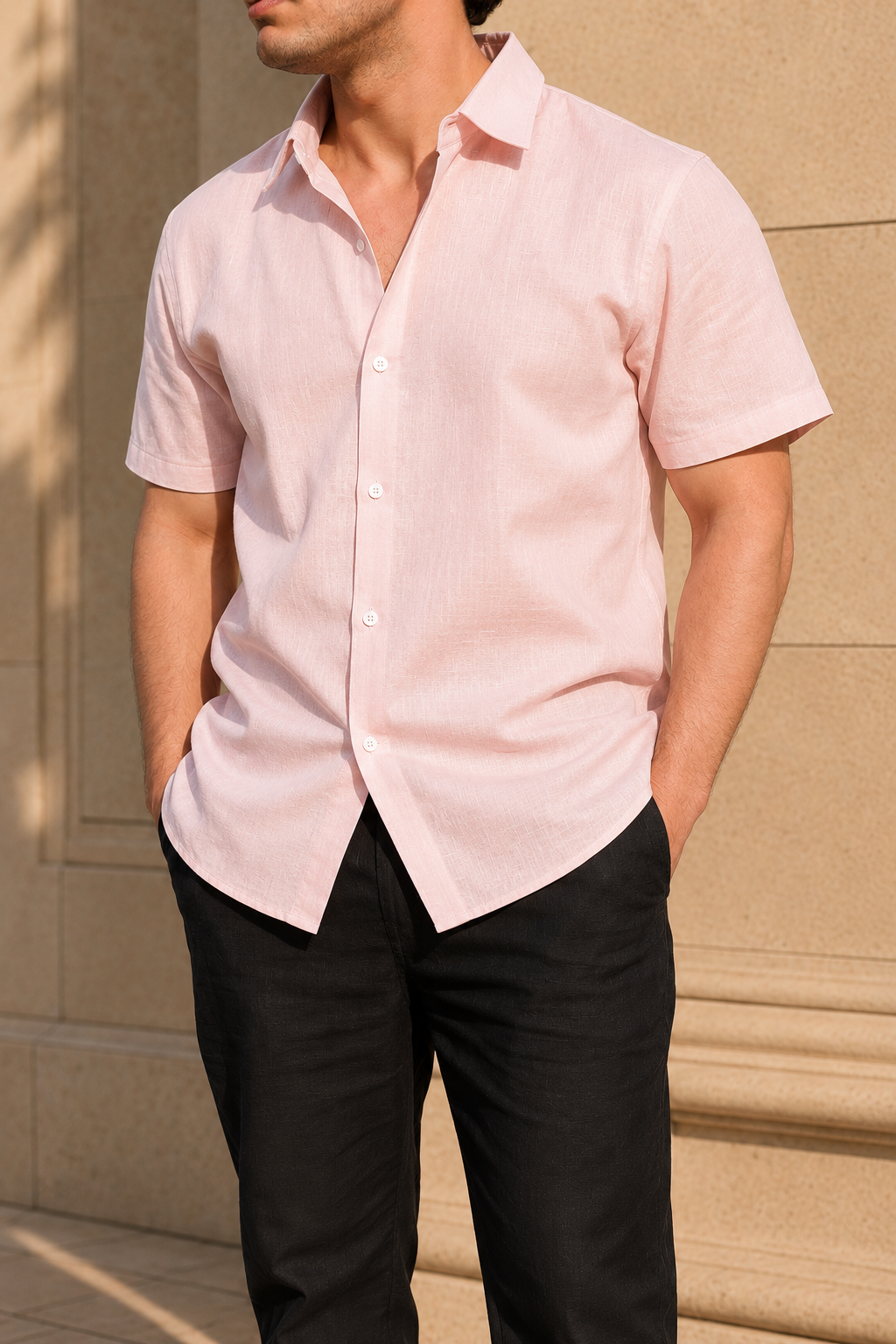 60 LEA | 100% Belgium Linen Fabric - Baby Pink