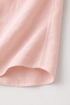 Half Sleeve Men's 100% Belgium Linen Powder Pink Shirt | Summer Special