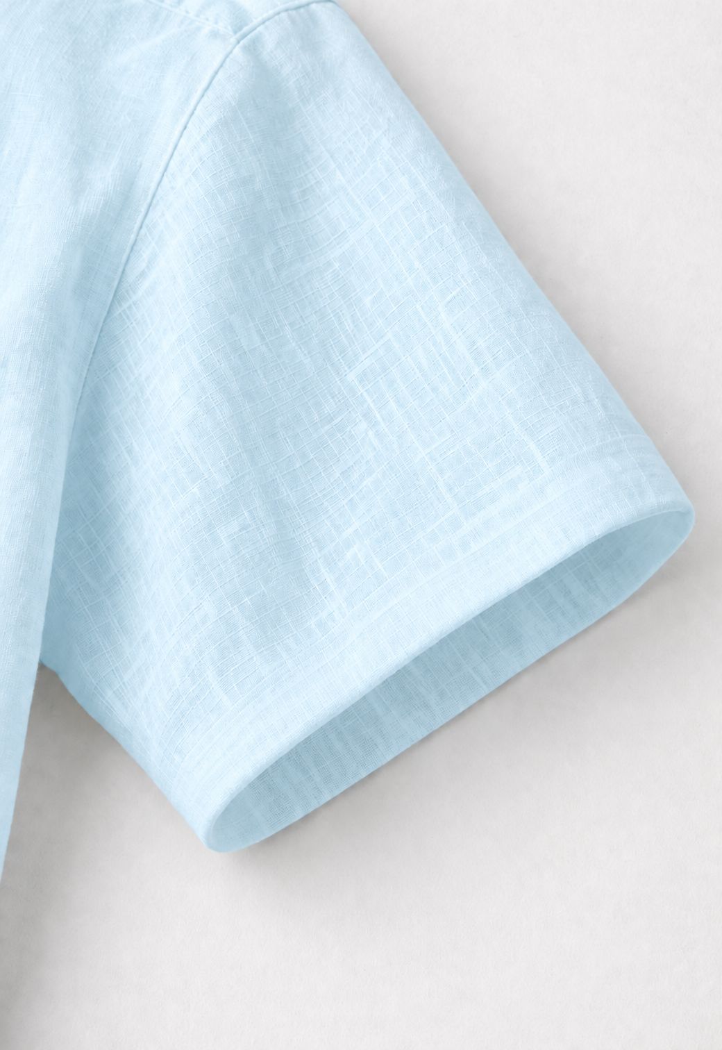 Cuban Collar Half Sleeve Men's 100% Belgium Linen Sky Blue Shirt | Summer Special