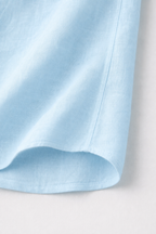 Cuban Collar Half Sleeve Men's 100% Belgium Linen Sky Blue Shirt | Summer Special