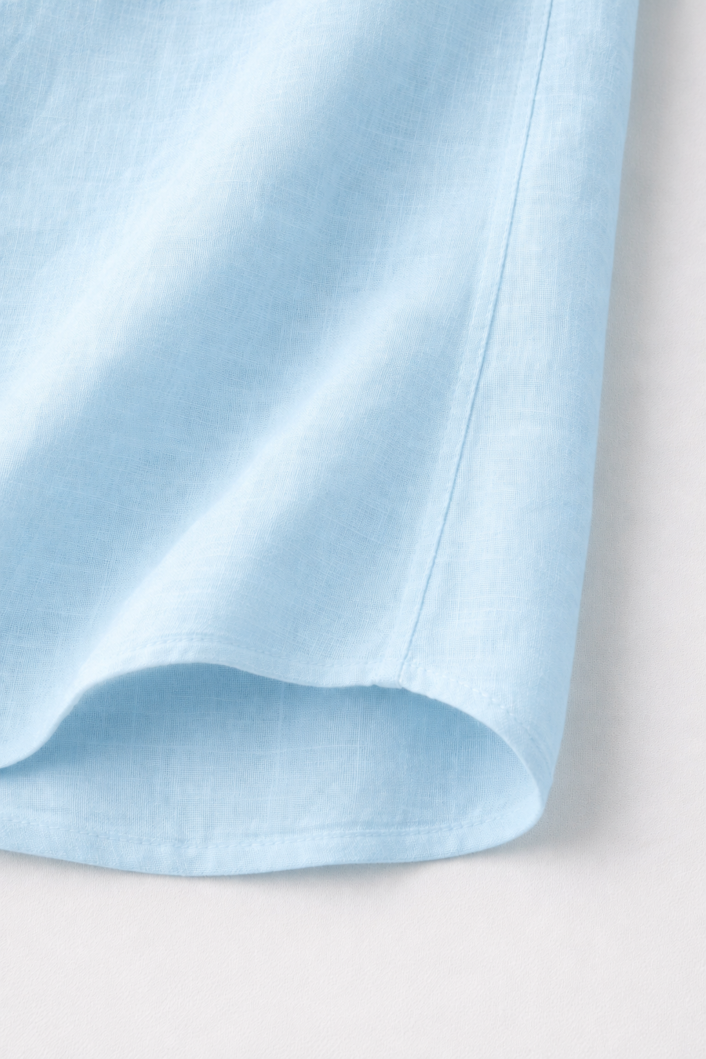 Cuban Collar Half Sleeve Men's 100% Belgium Linen Sky Blue Shirt | Summer Special