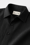 Full Sleeve Men's 100% Belgium Linen Black Shirt | Summer Special
