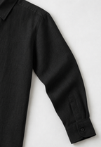 Full Sleeve Men's 100% Belgium Linen Black Shirt | Summer Special