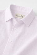Half Sleeve Men's 100% Belgium Linen Lavender Shirt | Summer Special