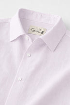 Half Sleeve Men's 100% Belgium Linen Lavender Shirt | Summer Special
