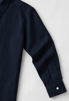 Full Sleeve Men's 100% Belgium Linen Navy Blue Shirt | Summer Special