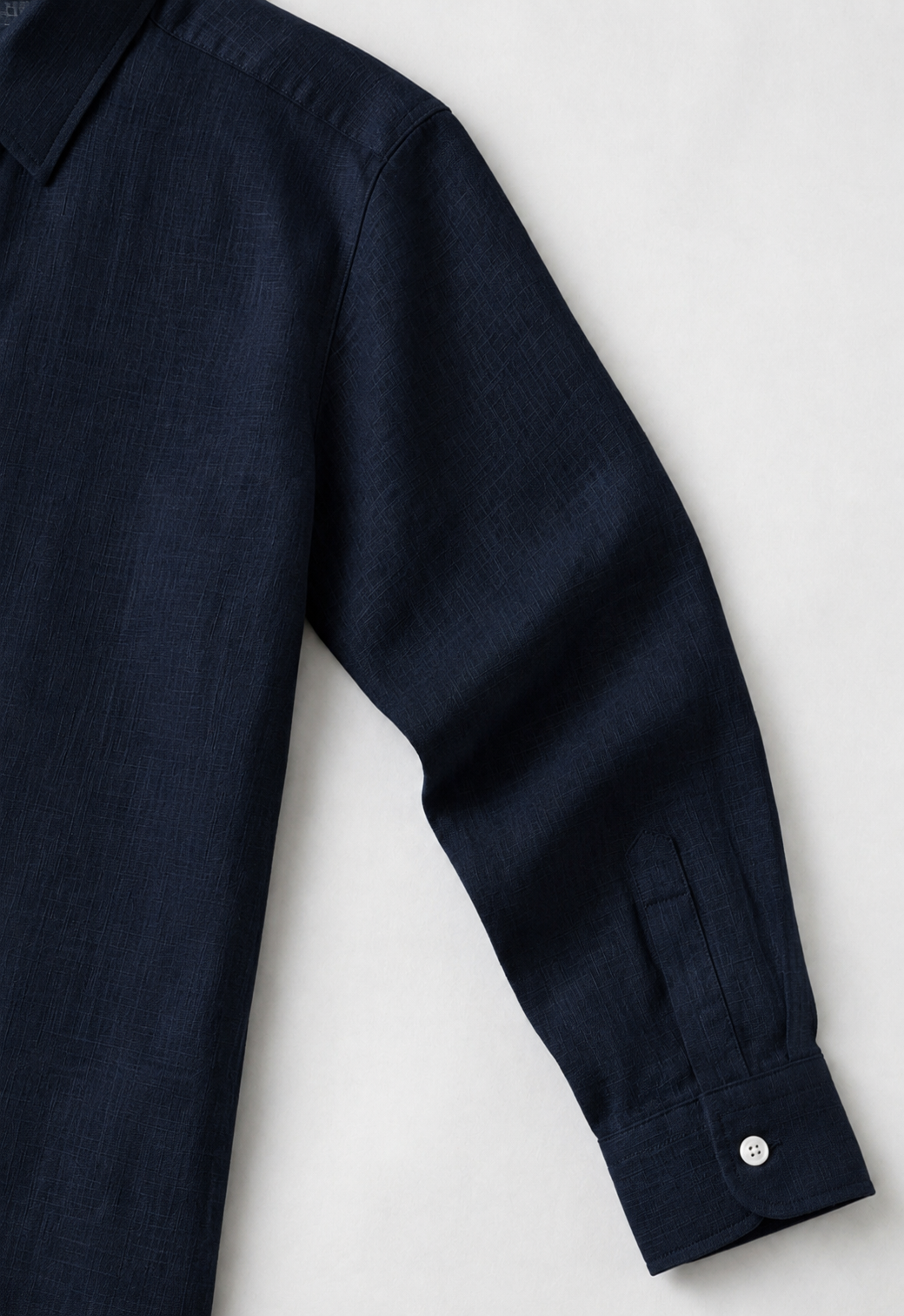Full Sleeve Men's 100% Belgium Linen Navy Blue Shirt | Summer Special