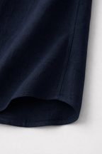 Full Sleeve Men's 100% Belgium Linen Navy Blue Shirt | Summer Special