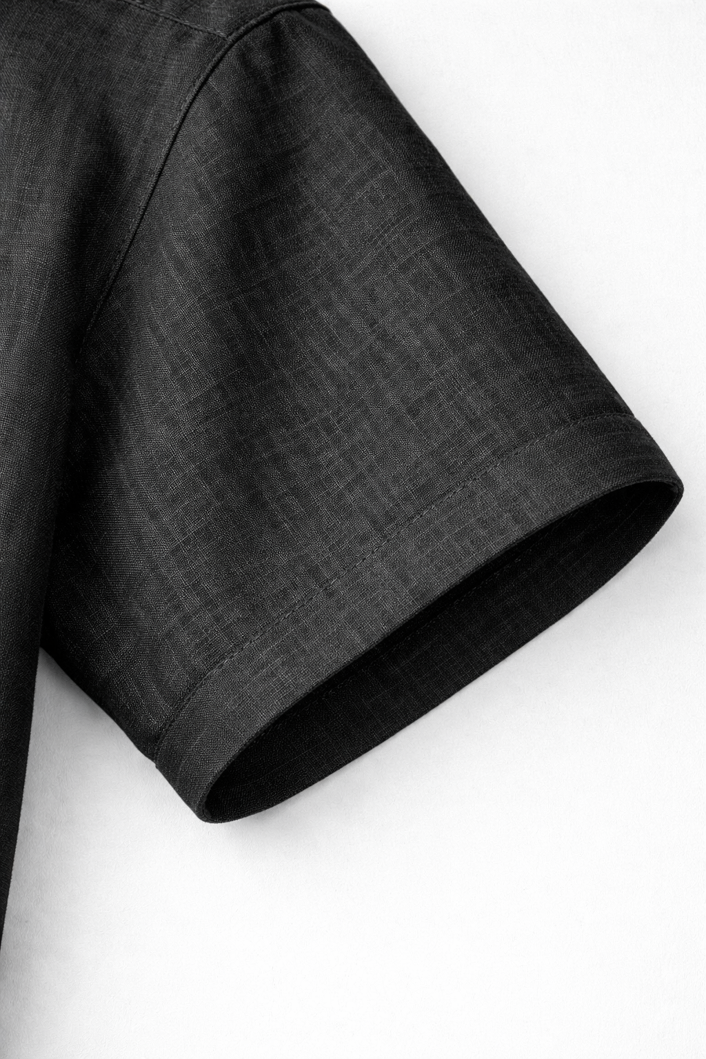 Half Sleeve Men's 100% Belgium Linen Black Shirt | Summer Special