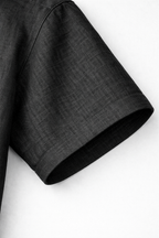 Cuban Collar Half Sleeve Men's 100% Belgium Linen Black Shirt | Summer Special