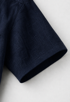 Half Sleeve Men's 100% Belgium Linen Navy Blue Shirt | Summer Special