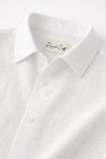 Half Sleeve Men's 100% Belgium Linen White Shirt | Summer Special