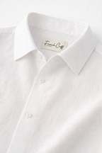 Half Sleeve Men's 100% Belgium Linen White Shirt | Summer Special