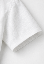 Cuban Collar Half Sleeve Men's 100% Belgium Linen White Shirt | Summer Special
