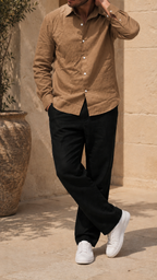 60 LEA | 100% Belgium Linen Fabric - Brown