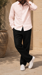 60 LEA | 100% Belgium Linen Fabric - Baby Pink