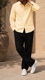 60 LEA | 100% Belgium Linen Fabric - Buttery Yellow
