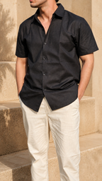 60 LEA | 100% Belgium Linen Fabric - Black