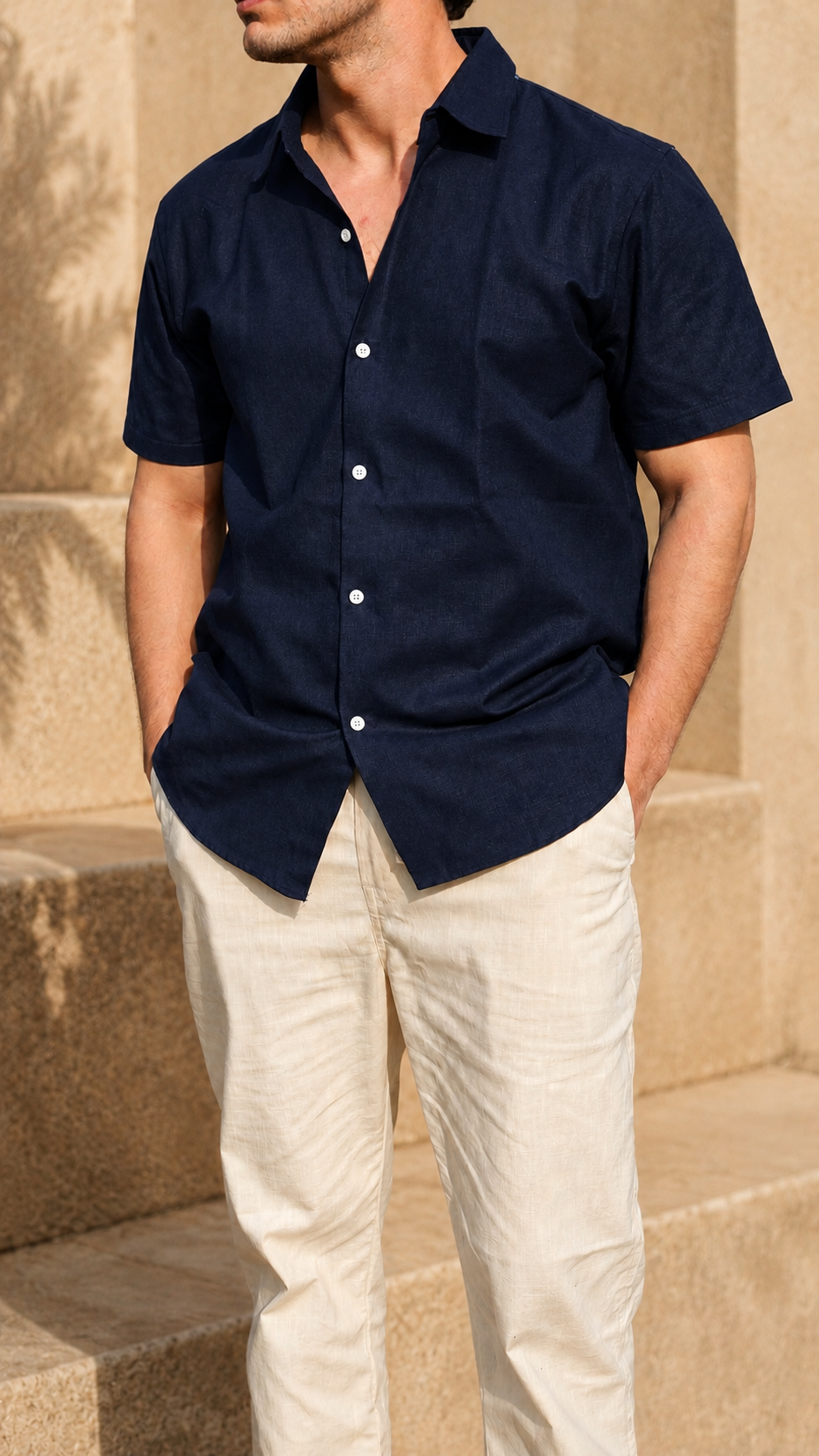 60 LEA | 100% Belgium Linen Fabric - Navy Blue
