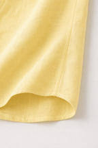 Cuban Collar Half Sleeve Men's 100% Belgium Linen Buttery Yellow Shirt | Summer Special