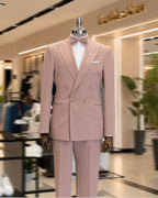 French Cuff Men's Rose Gold Double Breasted 2-Piece Suit