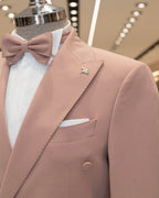 French Cuff Men's Rose Gold Double Breasted 2-Piece Suit