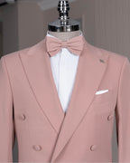 French Cuff Men's Rose Gold Double Breasted 2-Piece Suit