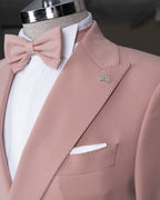 French Cuff Men's Rose Gold Double Breasted 2-Piece Suit