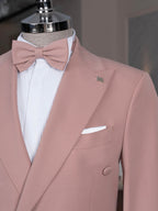 French Cuff Men's Rose Gold Double Breasted 2-Piece Suit