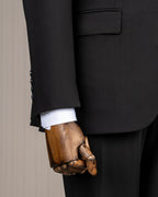 French Cuff Men's Black Single Buttoned 3-Piece Suit