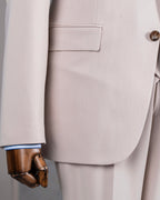 French Cuff Men's Beige Double Buttoned 3-Piece Suit
