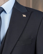 French Cuff Men’s Blue Double Buttoned 3-Piece Suit