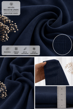 60 LEA | 100% Belgium Linen Fabric - Navy Blue
