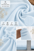 60 LEA | 100% Belgium Linen Fabric - Sky Blue